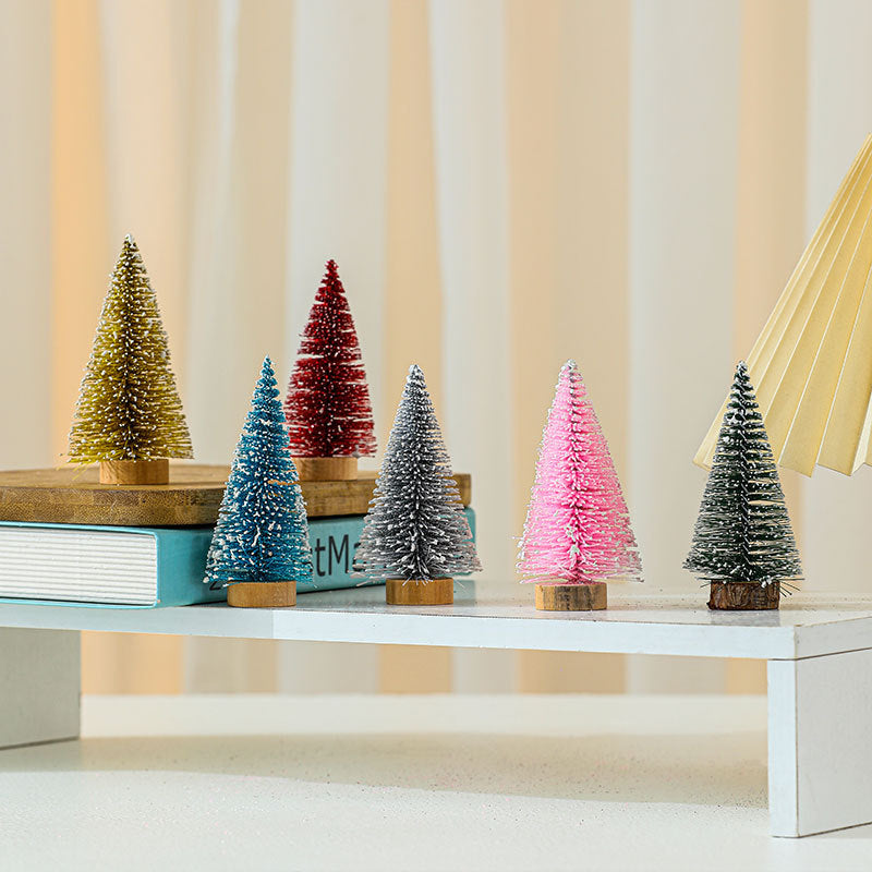 Wholesale 4PCS 10cm*4.5cm Colored Gold Onion Pink Cedar Christmas Tree PVC Ornaments